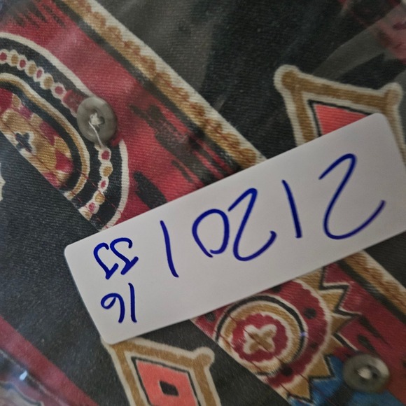 Vintage Wrangler Shirt Mens 16 34 Aztec Southwest Western Rodeo Brushpopper - Picture 8 of 10